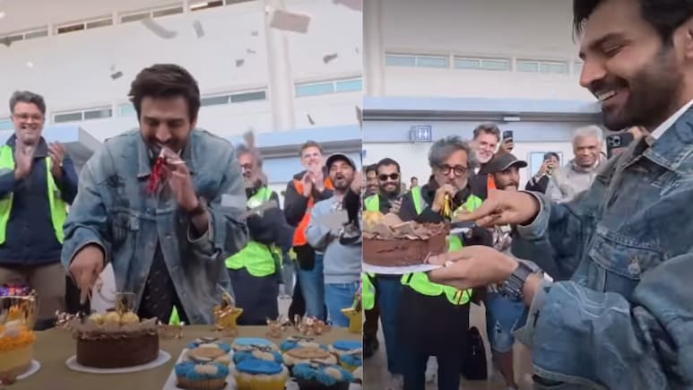Kartik Aaryan Celebrates National Award Win With <i>Captain India</i> Team During London Shoot