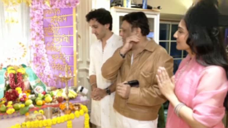 Govinda Joins Children For Ganapati <i>Darshan</i> At Sunita's House, She Gives Family Pic A Miss