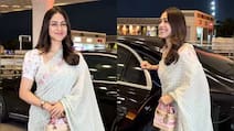 Mrunal Thakur Makes A Stylish Airport Appearance In Rs 24,000 Saree