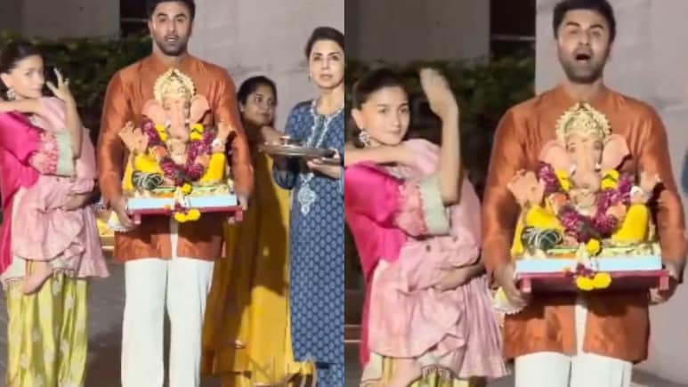 Alia Bhatt Nails Ganesh Visarjan Style In A Rs 19,000 Fuchsia Kurta And Farshi Salwar Set