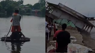 बिहार के भागलपुर में बाढ़ में बह गया 100 साल पुराना मंदिर, पानी में 13 ज&zwj;िले डूबने से मचा हाहाकार- VIDEO