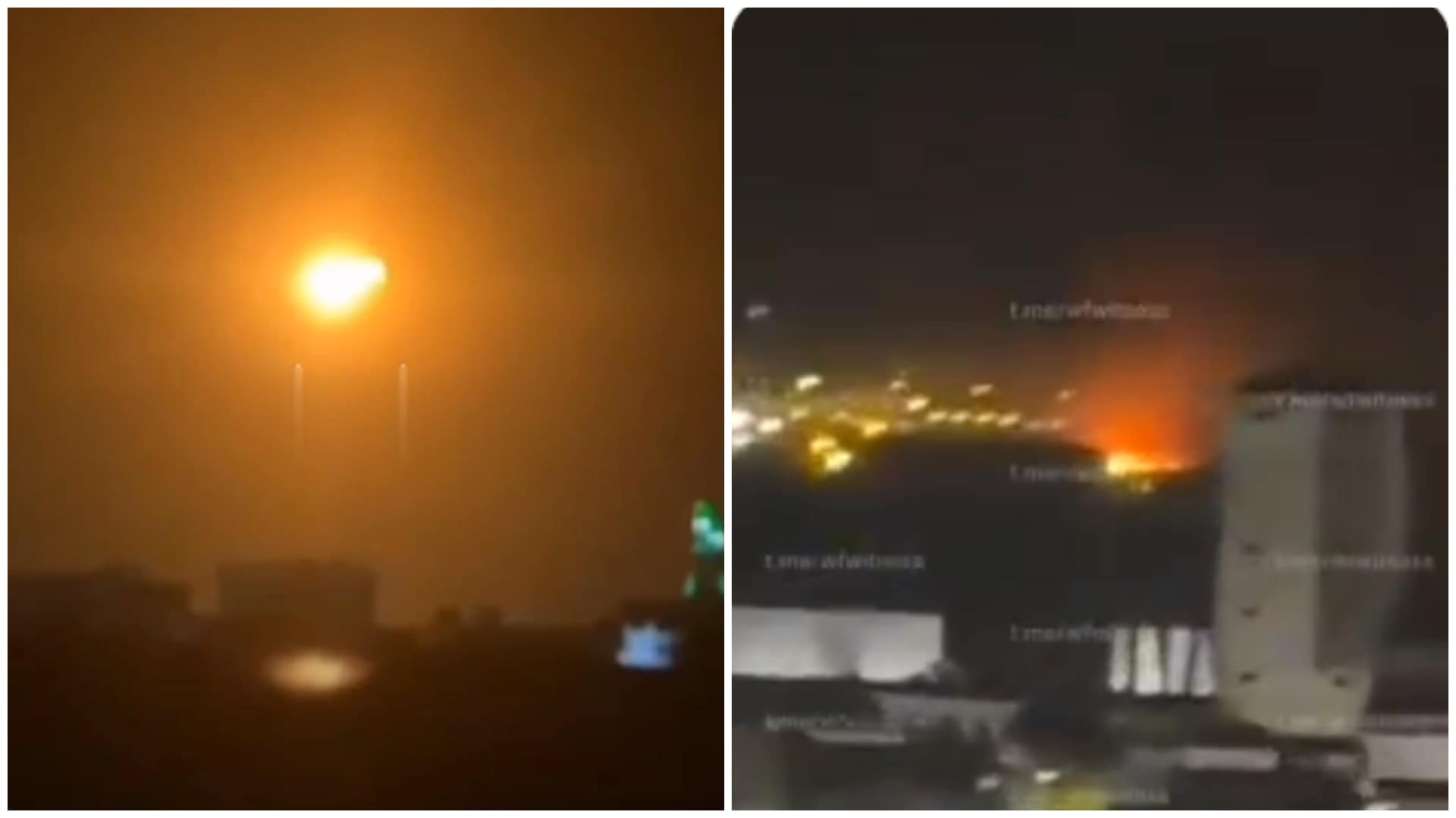 Reports of blasts and fire at US base in Erbil after Iran retaliation claims