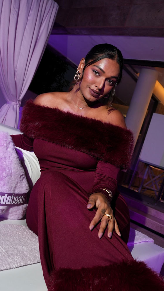 Sarah Sarosh Makes Burgundy Look Better Than Ever