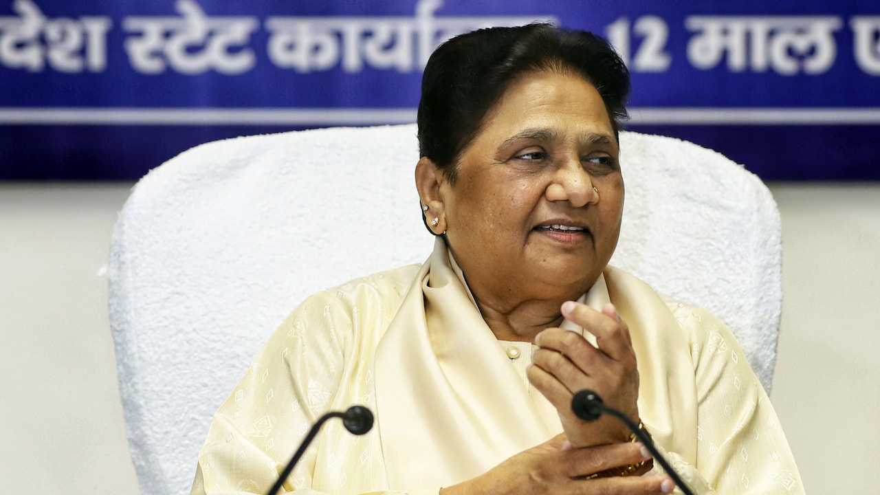 Mayawati during a party meeting on August 31, 2026