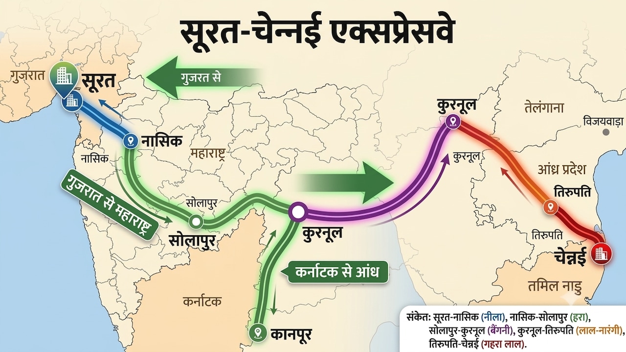 सूरत से चेन्नई 16 घंटे में, नए एक्सप्रेसवे से नासिक, सोलापुर, तिरुपति तक हाई स्पीड कनेक्टिविटी, 5 बड़े राज्य जुड़ेंगे