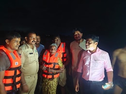 Andhra Woman Rescued After Being Stranded In River Due To Heavy Rain