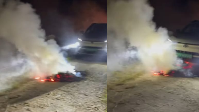 Tata Nexon EV Owner Drives Electric SUV Over Fire On Road: Watch