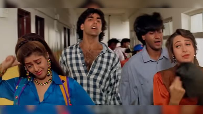 कॉलेज स्टूडेंट्स की प्लेलिस्ट में टॉप रहता है 32 साल पुराना ये गाना, करिश्मा-नगमा-अक्षय-अजय की चौकड़ी, अलका-उदित-सानू की तिकड़ी ने जमा दिया रंग