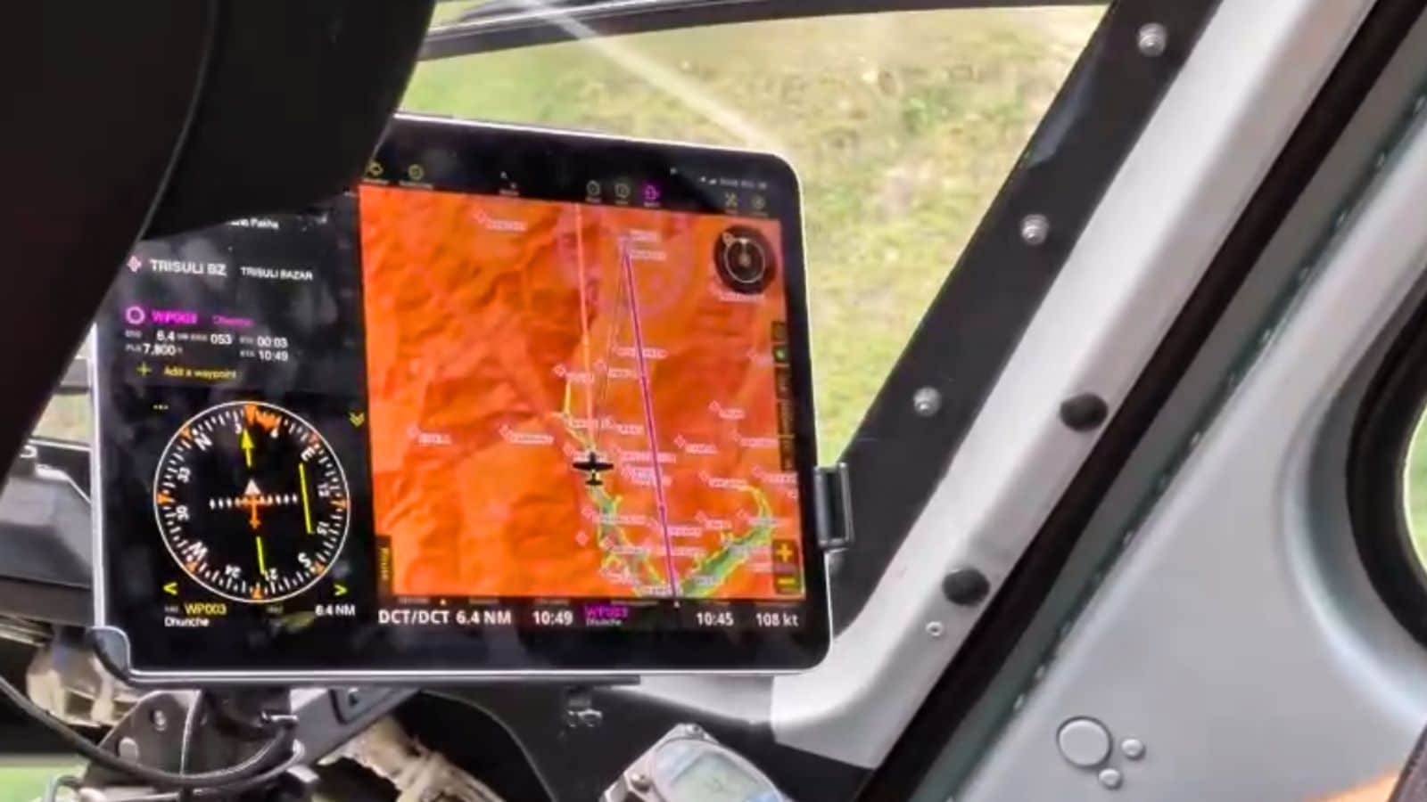 Digital map in the chopper showing the route. Digital map in the chopper showing the route.