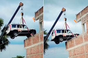Fearing Theft, Mahindra Scorpio Owner Uses Crane To Park SUV On Rooftop: Video