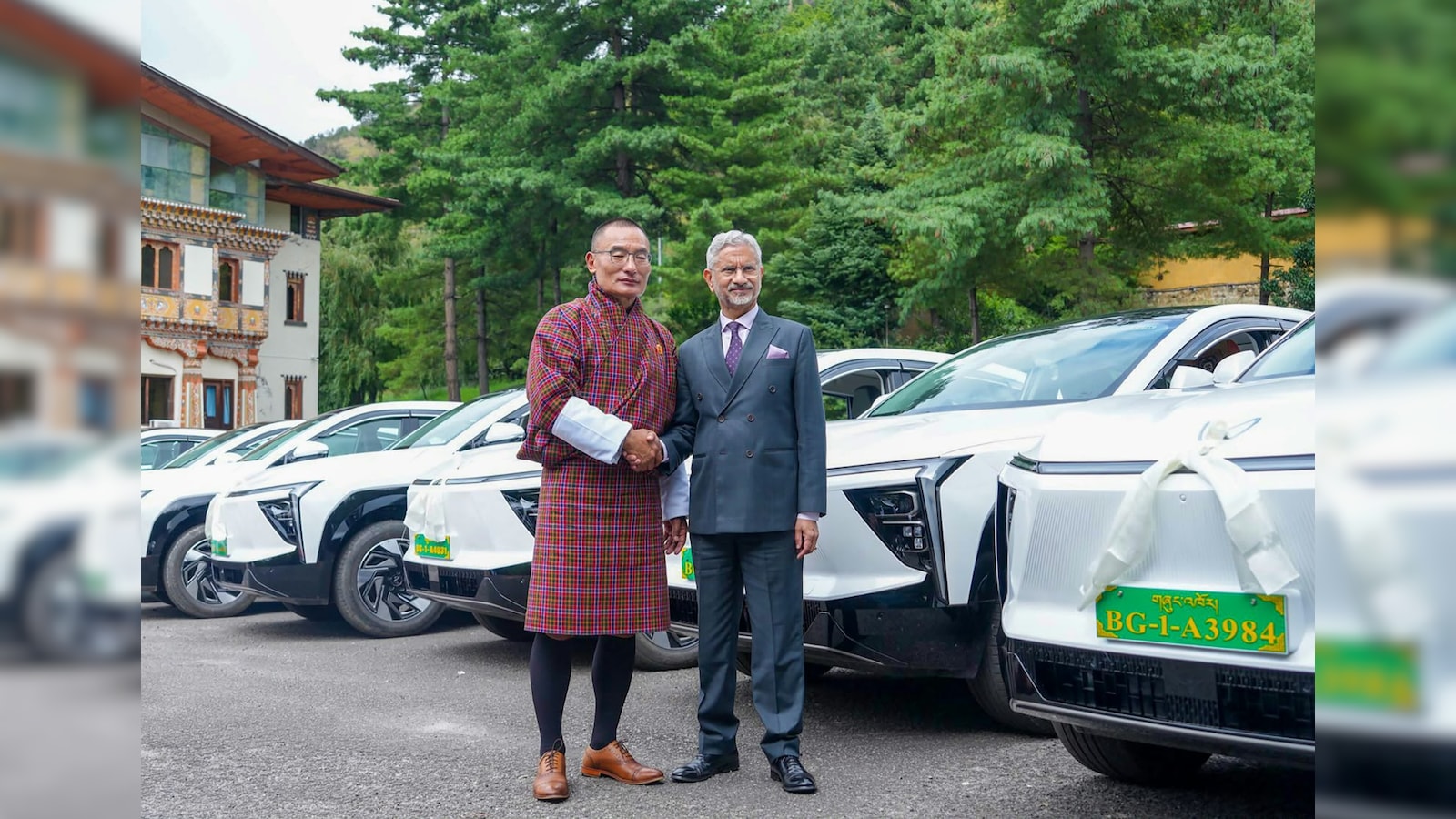 Jaishankar Hands Over 54 Mahindra Electric SUVs to Bhutan