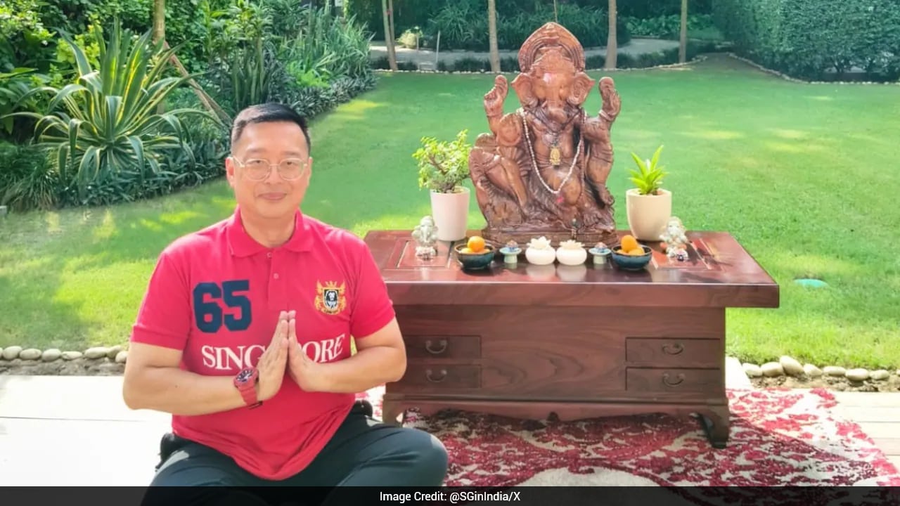 Singapore Envoy Marks Ganesh Chaturthi With Ganapati Sthapana, Wishes Peace And Prosperity