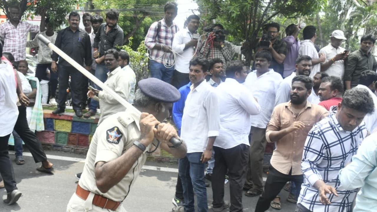 Violence Erupts During Andhra Protest Over Teacher Hiring Under Sports Quota