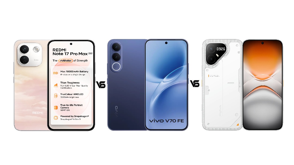 Redmi Note 17 Pro Max 5G vs Pova 8 Pro 5G vs Vivo V70 FE: 50 हजार में कौन सा रहेगा बेहतर?