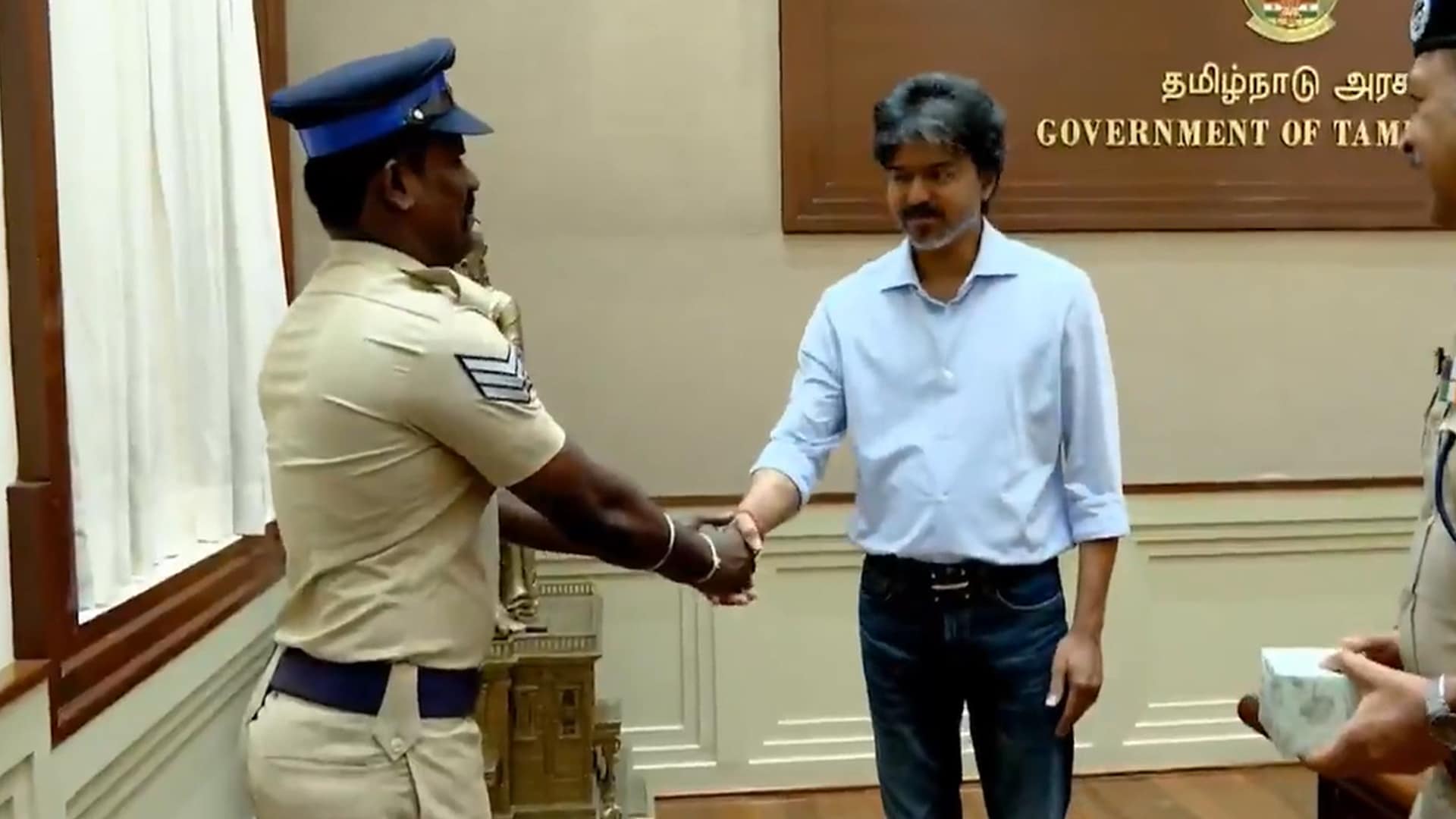 "Real-Life Singham": Tamil Nadu CM Vijay Felicitates Cop Who Rode On Speeding SUV