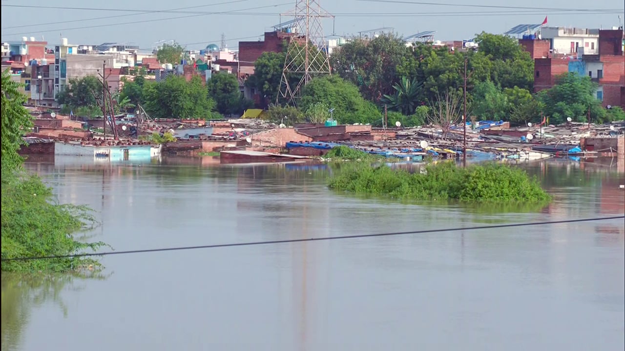 A view of a submerged village as heavy rainfall inundates the residential areas along the Pandu River, in Kanpur. A view of a submerged village as heavy rainfall inundates the residential areas along the Pandu River, in Kanpur.