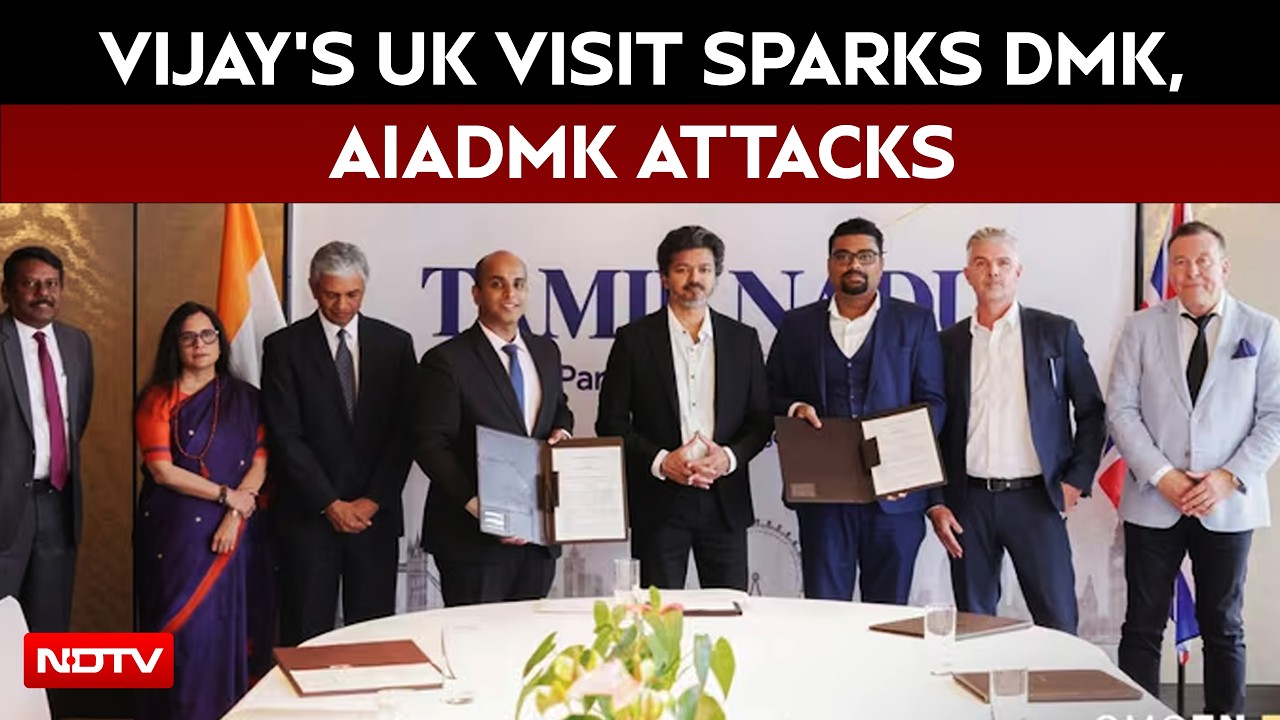 Vijay's UK Visit Sparks Political Row As DMK, AIADMK Target London Trip