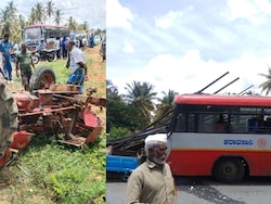 Iron Rods Pierce Karnataka Bus After Tractor Collision, Driver Dies On Spot