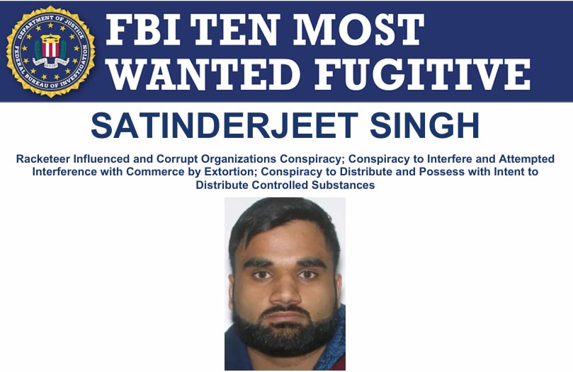 गोल्डी बराड़ पर एफबीआई ने रखा बड़ा ईनाम गोल्डी बराड़ पर एफबीआई ने रखा बड़ा ईनाम