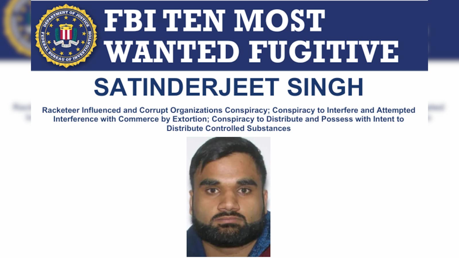 Gangster Goldy Brar On FBI's 10 Most Wanted List With  Million Bounty