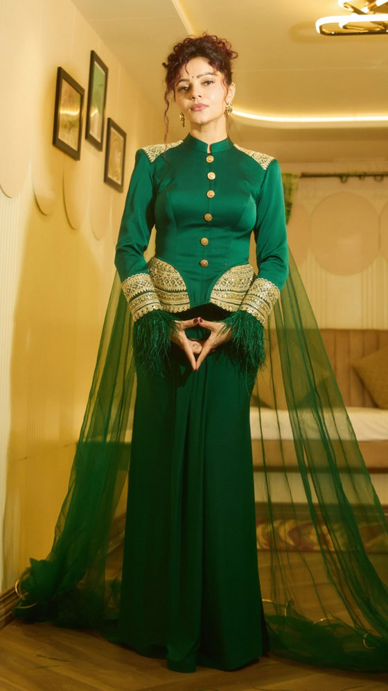 Rubina Dilaik Brings Regal Drama In Emerald Green