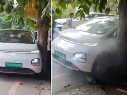 Driverless MG Windsor EV Crashes Into Tree In Ludhiana, Accelerates Post-Crash: Video