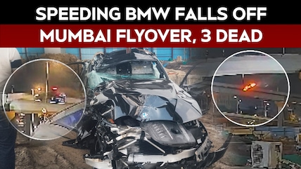 On Camera, Speeding BMW Falls Off Mumbai Coast Road Flyover, 3 Dead