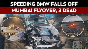 On Camera, Speeding BMW Falls Off Mumbai Coast Road Flyover, 3 Dead