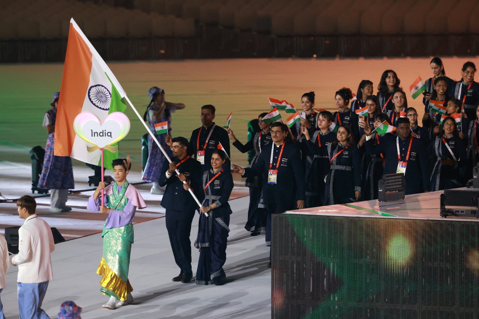Manu Bhaker Leads India In Parade, USD 50 Million Opening Ceremony On