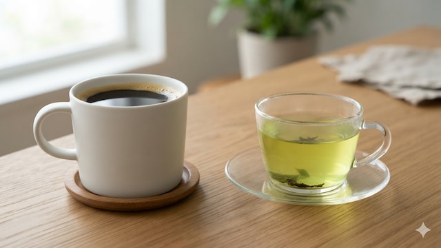Both black coffee and green tea can support weight loss