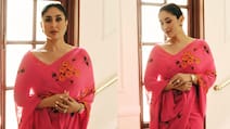 Kareena Turns Modern Maharani In Vibrant Pink Saree For Daayra Promotions