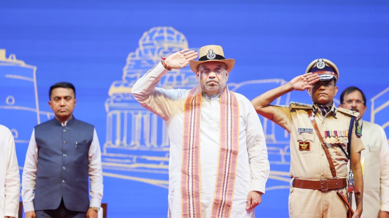 Amit Shah Presents President's Colour to Goa Police, Highlights Security Efforts