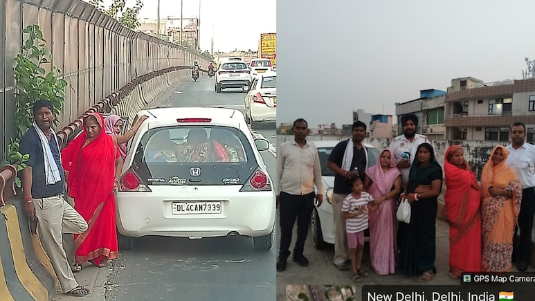 Delhi Police Helps Family With Kid, Women Stuck On Flyover, Internet Showers Praise
