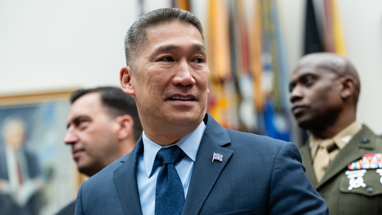Hung Cao, acting secretary of the Navy, during a House Armed Services Committee hearing in Washington, DC, US, on Thursday, May 14, 2026.