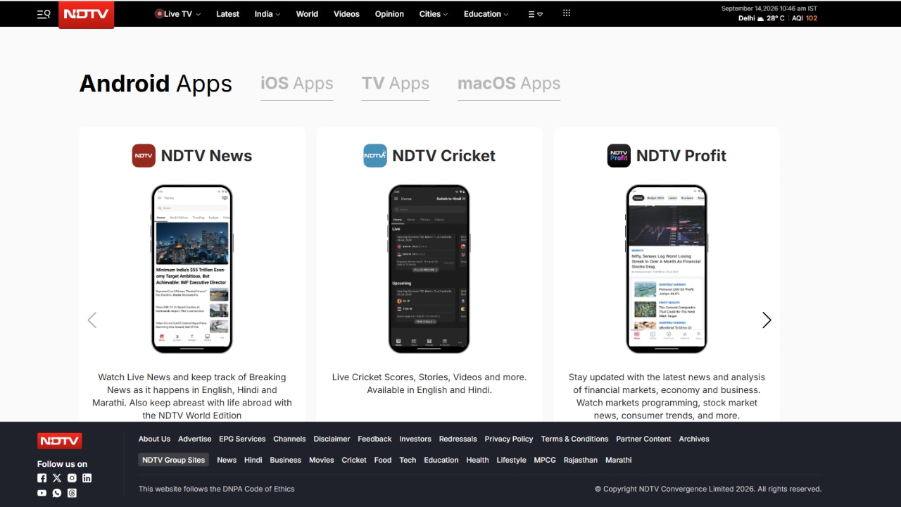 Latest and Breaking News on NDTV Latest and Breaking News on NDTV