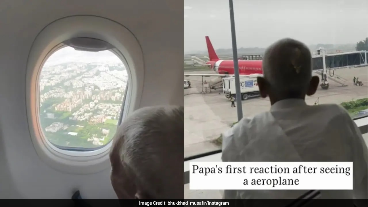 Man Leaves Career To Travel With 80-Year-Old Father, Captures His Joyful First Flight Reaction