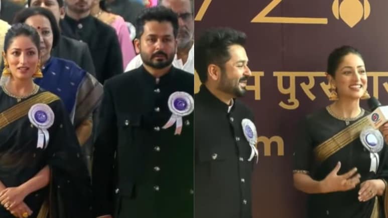 Yami Gautam And Aditya Dhar Twin In Black As They Receive National Awards For <i>Article 370</i>