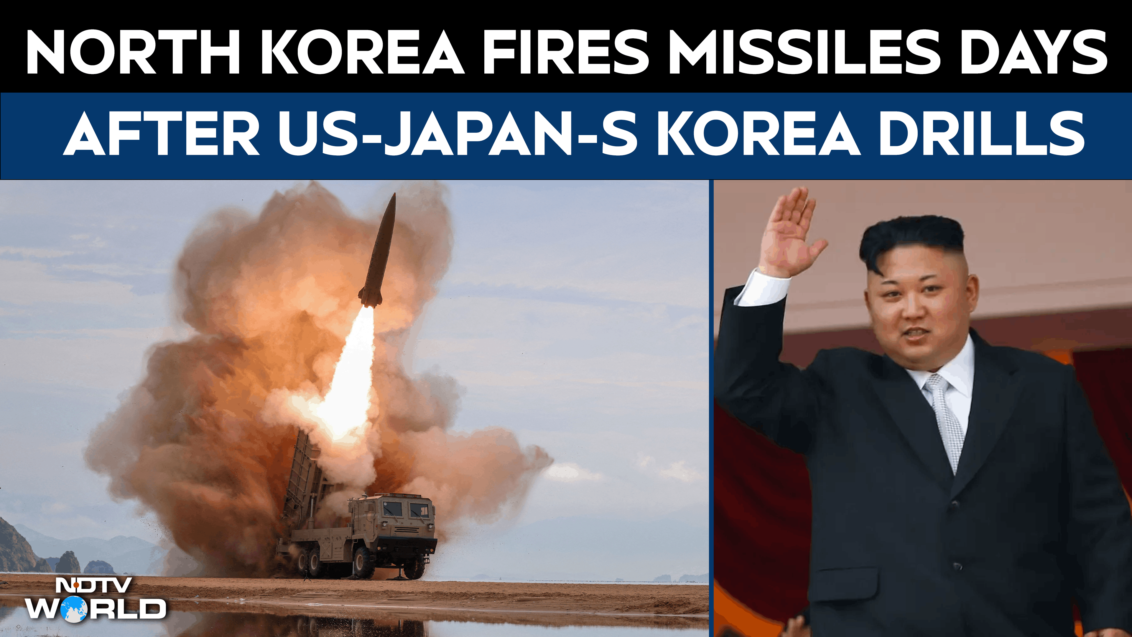 North Korea Fires Ballistic Missiles Towards The East Sea After US-South Korea-Japan Naval Drills
