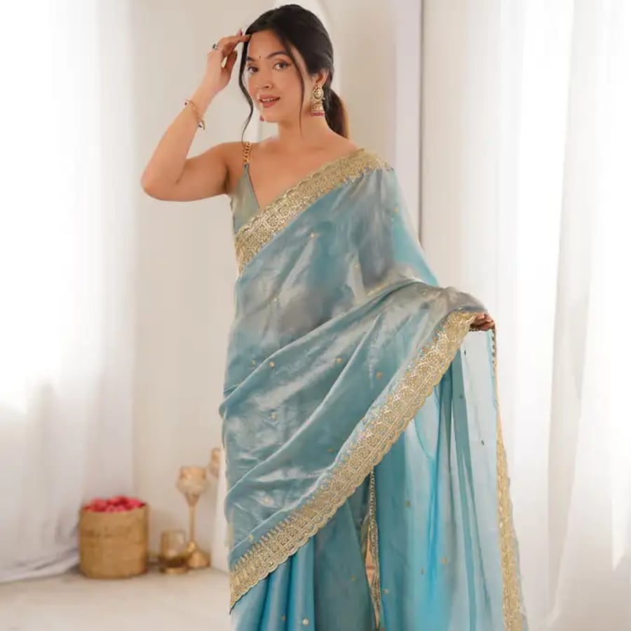 Click here to buy: Kwisy Embroidered, Woven Bollywood Silk Blend Saree Click here to buy: Kwisy Embroidered, Woven Bollywood Silk Blend Saree