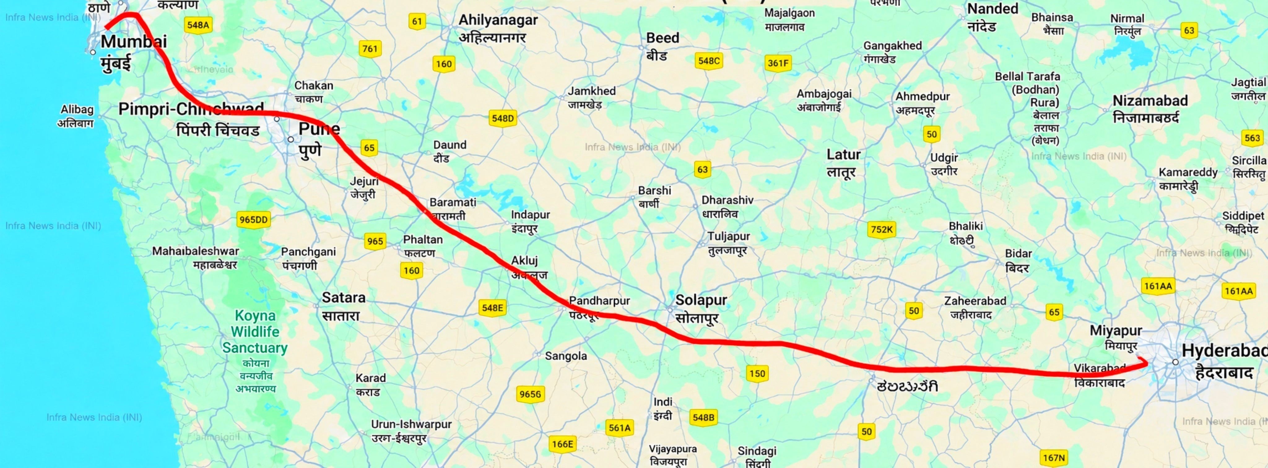 Mumbai Pune Hyderabad Bullet Train
