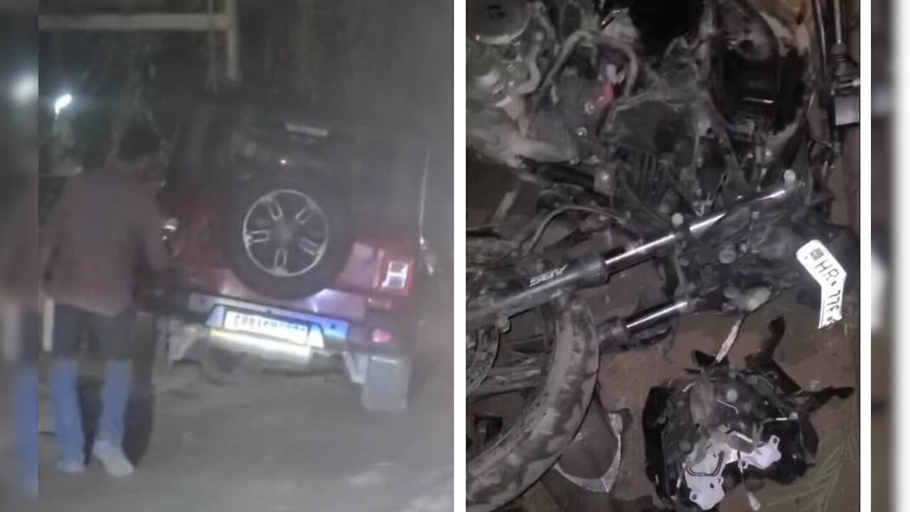 Thar Hits Bike, Then Crashes Into Pole In Chandigarh, 2 Injured