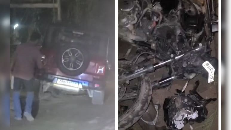 Thar Hits Bike, Then Crashes Into Pole In Chandigarh, 2 Injured