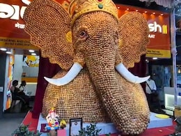 Watch: Pune Chaat Shop Owners Create 13-Foot-Tall Ganesha Idol Using 21,000 Pani Puris