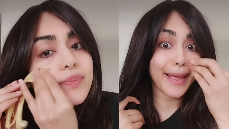 "Cheapest Alternative To Botox": Adah Sharma Tries Viral Banana Peel Beauty Hack