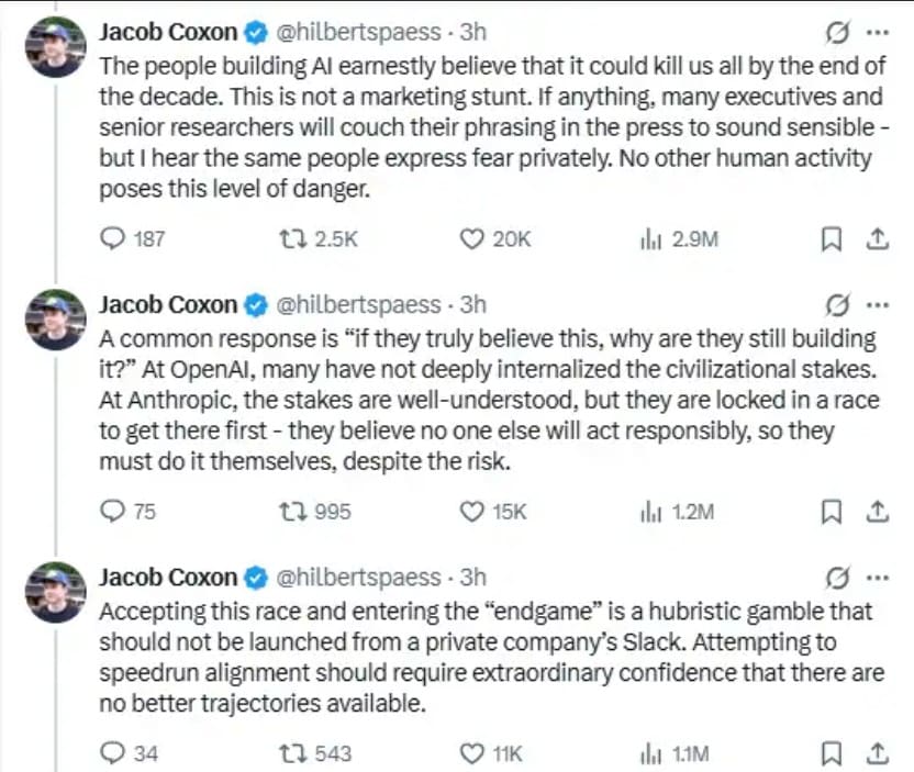 Why 27-year-old AI researcher, Jacob Coxon, walked away from Anthropic after a three-year stint. Why 27-year-old AI researcher, Jacob Coxon, walked away from Anthropic after a three-year stint.
