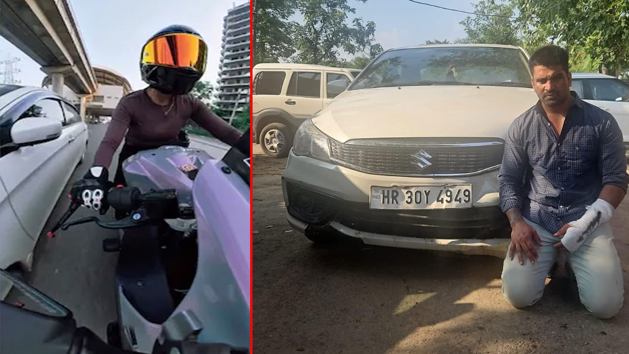Arrested Accused Kalyan Bainsla Seen Before SUV In Gurugram Biker Crash Case