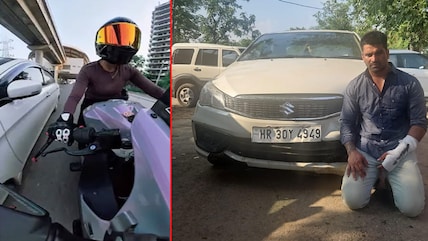 Arrested Accused Kalyan Bainsla Seen Before SUV In Gurugram Biker Crash Case