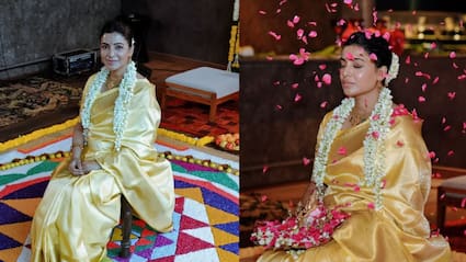 Samantha Glows In A Kanjivaram Saree And Gold Jewels At Her Baby Shower