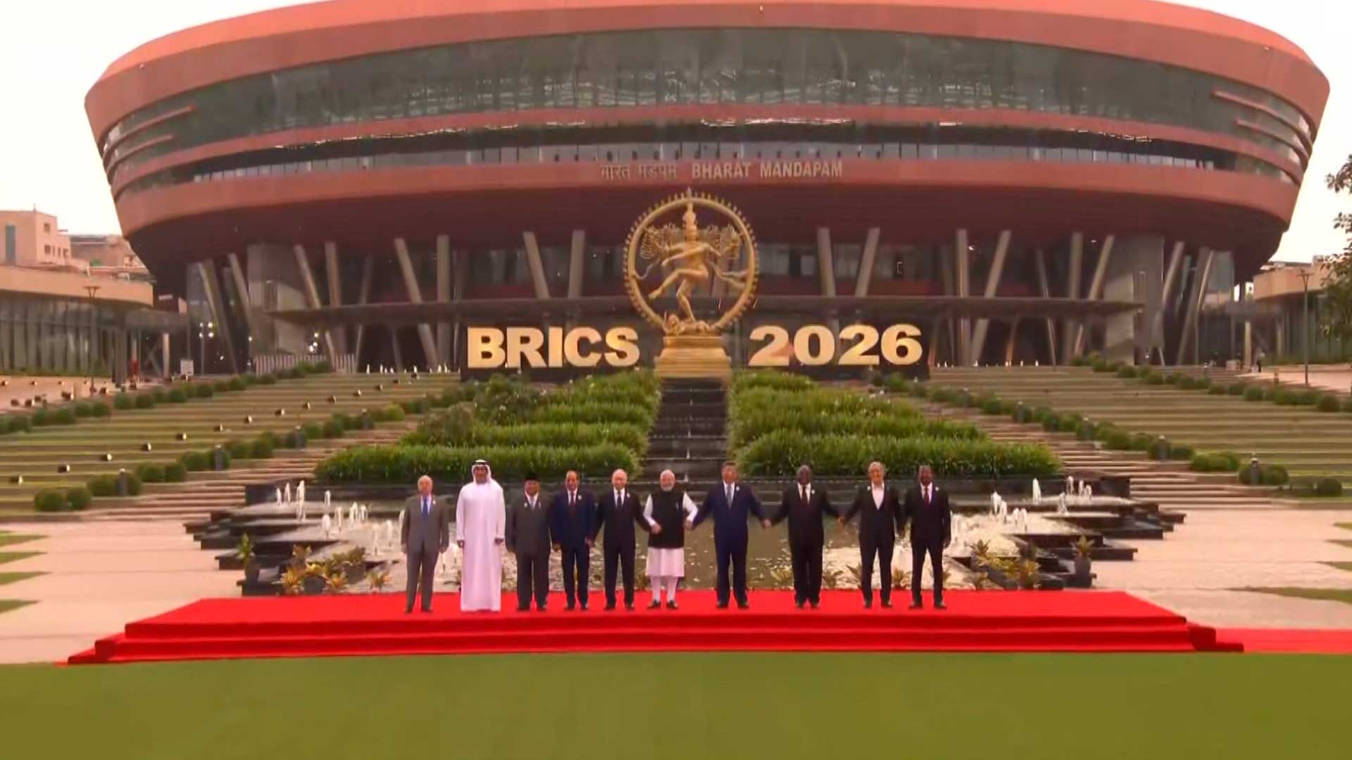 PM Modi, BRICS Leaders Pose For Group Photo At Bharat Mandapam