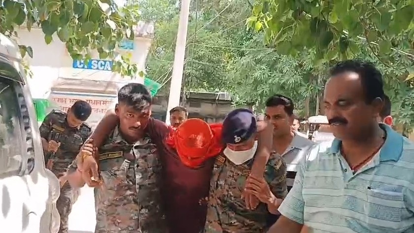Nandan Yadav, key accused in the Jamui groping case, being taken to a hospital Nandan Yadav, key accused in the Jamui groping case, being taken to a hospital
